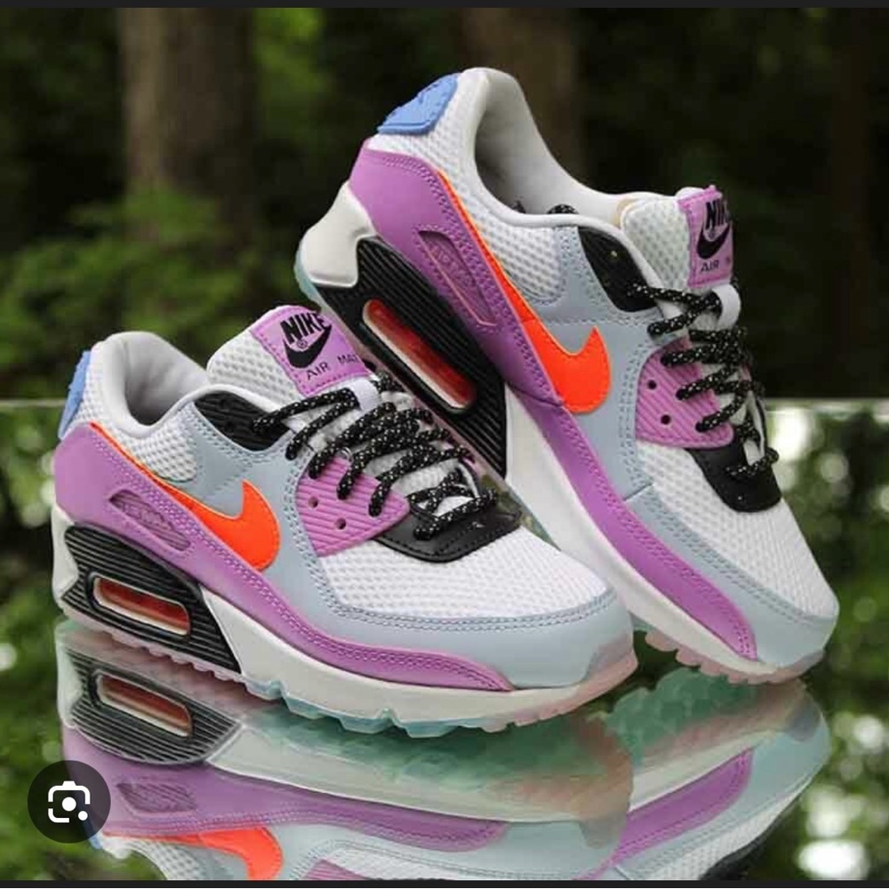 Nike Women's Sneakers - Purple, Orange, and Cream